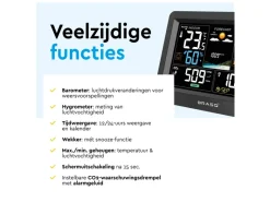 BRASQ CO2 Binnen en buiten Weerstation - Black