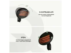 BRASQ hangende terrasverwarmer - 2000 Watt