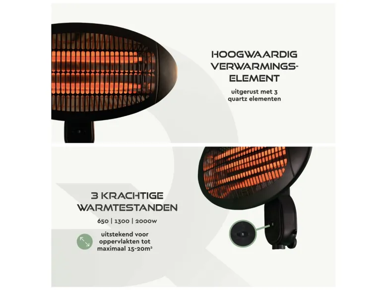 BRASQ hangende terrasverwarmer - 2000 Watt