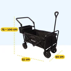 BRASQ 108 liter opvouwbare bolderkar - Black