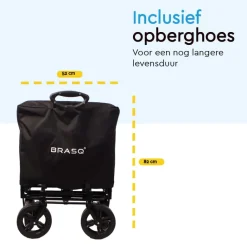 BRASQ 108 liter opvouwbare bolderkar - Black