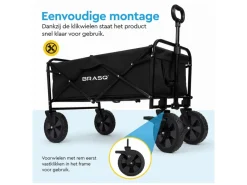 BRASQ 100 Liter opvouwbare bolderkar - Black