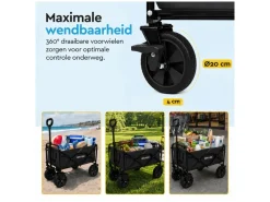 BRASQ 100 Liter opvouwbare bolderkar - Black
