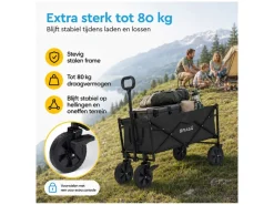 BRASQ 100 Liter opvouwbare bolderkar - Black