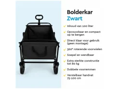 BRASQ 100 Liter opvouwbare bolderkar - Black