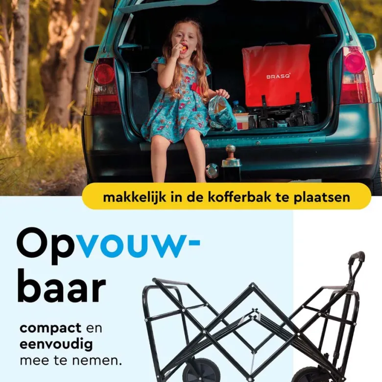 BRASQ 100 Liter opvouwbare bolderkar - Red