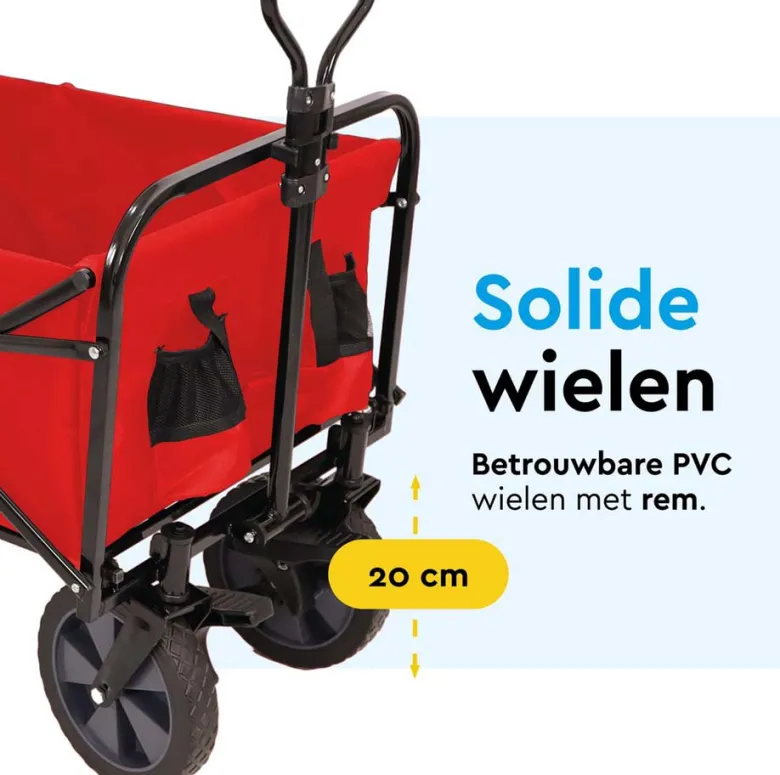 BRASQ 100 Liter opvouwbare bolderkar - Red