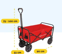 BRASQ 100 Liter opvouwbare bolderkar - Red