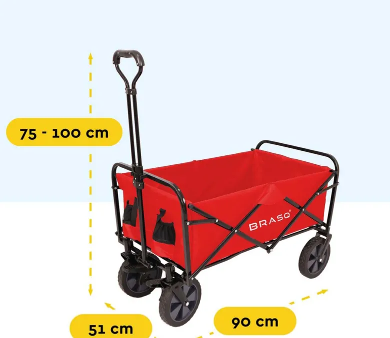 BRASQ 100 Liter opvouwbare bolderkar - Red