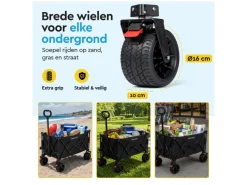 BRASQ 165 liter opvouwbare bolderkar - Black