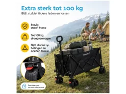 BRASQ 165 liter opvouwbare bolderkar - Black