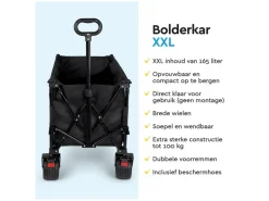 BRASQ 165 liter opvouwbare bolderkar - Black