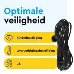 BRASQ 30 meter verlengsnoer met randaarde - Black