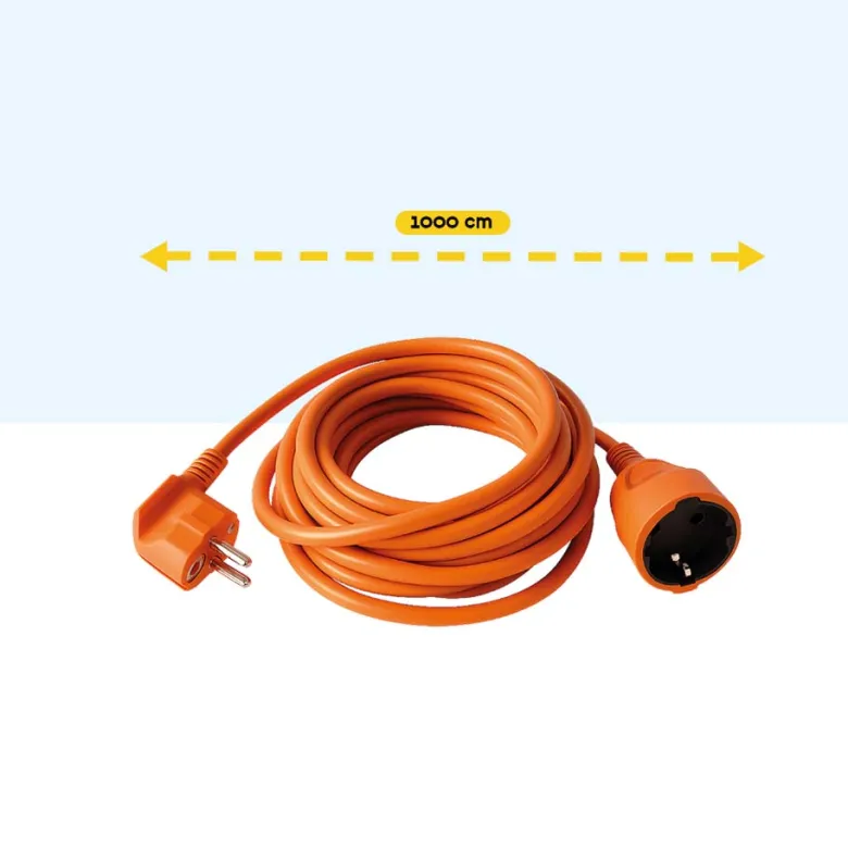 BRASQ 10 meter verlengsnoer met randaarde - Orange