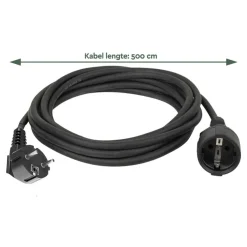 BRASQ 5 meter verlengsnoer met randaarde - Black