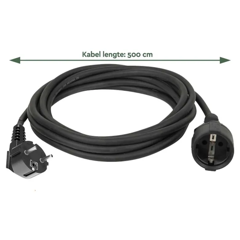 BRASQ 5 meter verlengsnoer met randaarde - Black