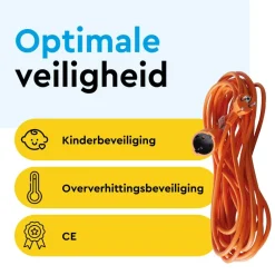 BRASQ 5 meter verlengsnoer met randaarde - Orange