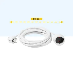 BRASQ 5 meter Verlengsnoer met randaarde - White