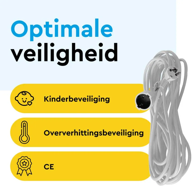BRASQ 5 meter Verlengsnoer met randaarde - White