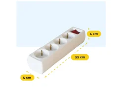 BRASQ 1,4 meter 4-voudige stekkerdoos met schakelaar - White