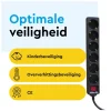 BRASQ 5 meter 6-voudige stekkerdoos met schakelaar - Black