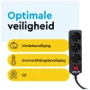 BRASQ 1,4 meter 3-voudige stekkerdoos met schakelaar - Black