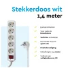 BRASQ 1,4 meter 5-voudige Stekkerdoos met schakelaar - White