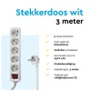 BRASQ 3 meter 5-voudige stekkerdoos met schakelaar - White