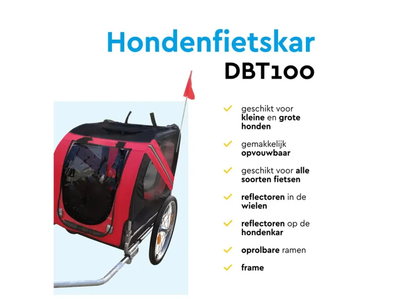 BRASQ opvouwbare hondenfietskar - Black