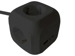 BRASQ Powercube stekkerdoos met USB - Black