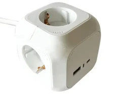 BRASQ Powercube stekkerdoos met USB - White