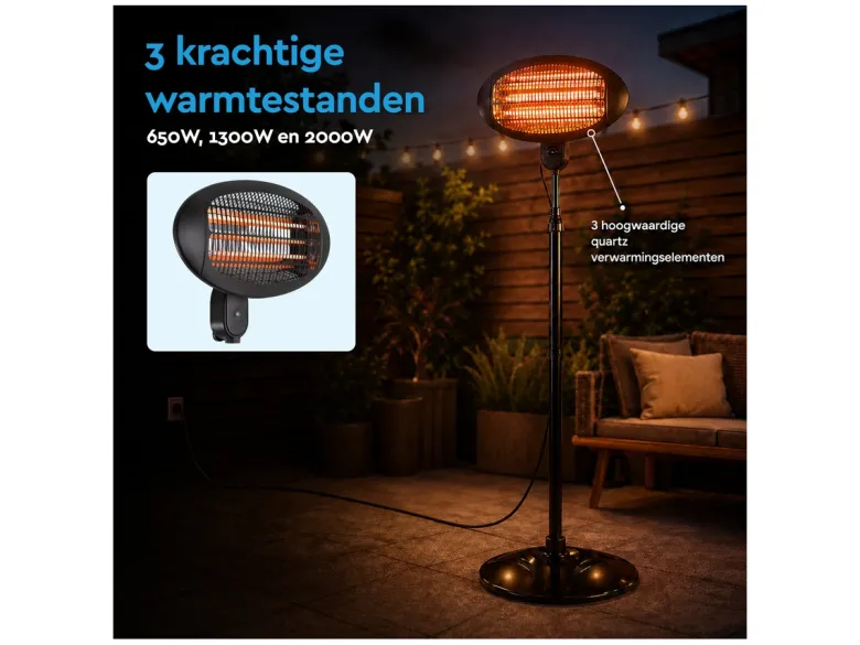 BRASQ staande terrasverwarmer - 2000 Watt