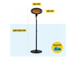 BRASQ staande terrasverwarmer - 2000 Watt