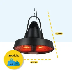 BRASQ 2000 Watt elektrische terrasverwarmer - Black