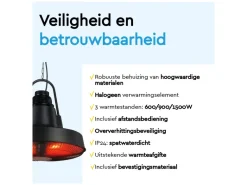 BRASQ 2000 Watt elektrische terrasverwarmer - Black