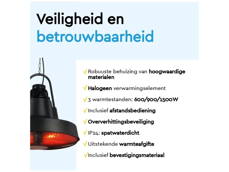 BRASQ 2000 Watt elektrische terrasverwarmer - Black