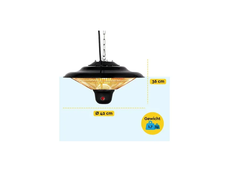 BRASQ 1500 Watt Hangende Terrasverwarmer - Black