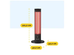 BRASQ 2000 watt staande terrasverwarmer - Black