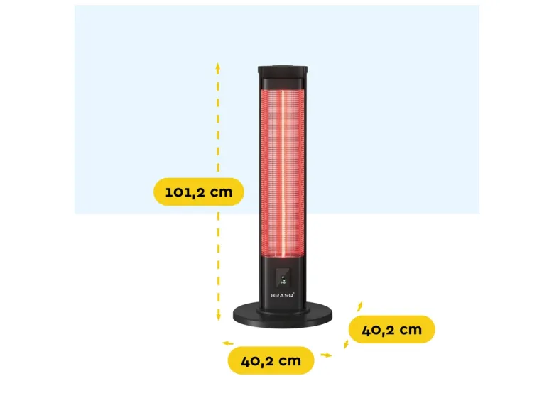 BRASQ 2000 watt staande terrasverwarmer - Black