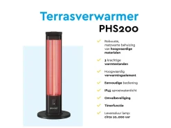 BRASQ 2000 watt staande terrasverwarmer - Black