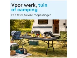 BRASQ 180 x 70 cm camping vouwtafel - Black