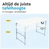 BRASQ 120 x 60 x 74 cm camping vouwtafel - White