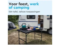 Brasq 120x60x74cm camping vouwtafel - black