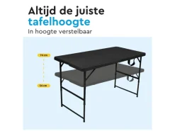 Brasq 120x60x74cm camping vouwtafel - black