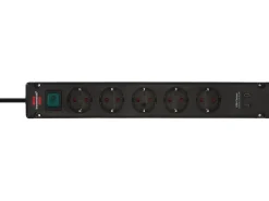 Brennenstuhl Bremounta stekkerdoos met 2 USB-C laadaansluitingen - Black