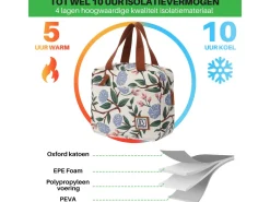 Brisby Bloemetjes Wit 4 liter koeltas
