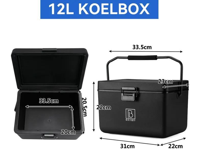 Brisby Frigobox 12 liter koelbox met koelelementen - Black