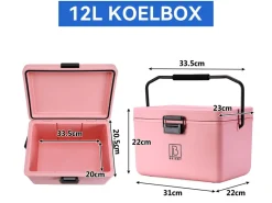 Brisby Frigobox 12 liter koelbox met koelelementen - Pink