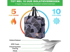Brisby Grijs en Zwart 7 liter koeltas