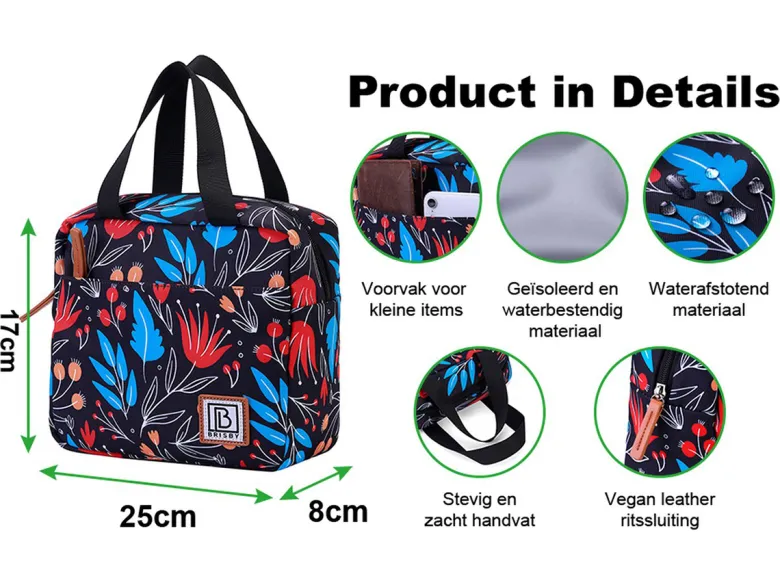 Brisby 4-laags geïsoleerde 4 liter koeltas - Night Flower
